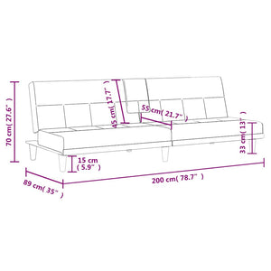 Schlafsofa Dunkelgrau mit Getränkehaltern