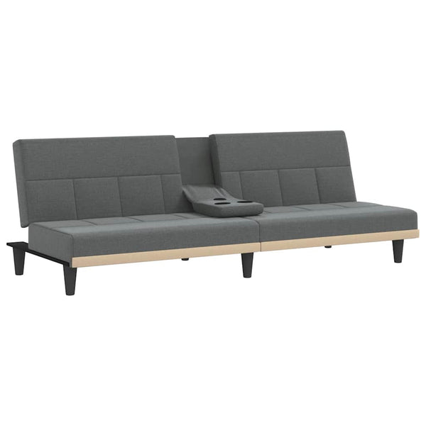 Schlafsofa Dunkelgrau mit Getränkehaltern