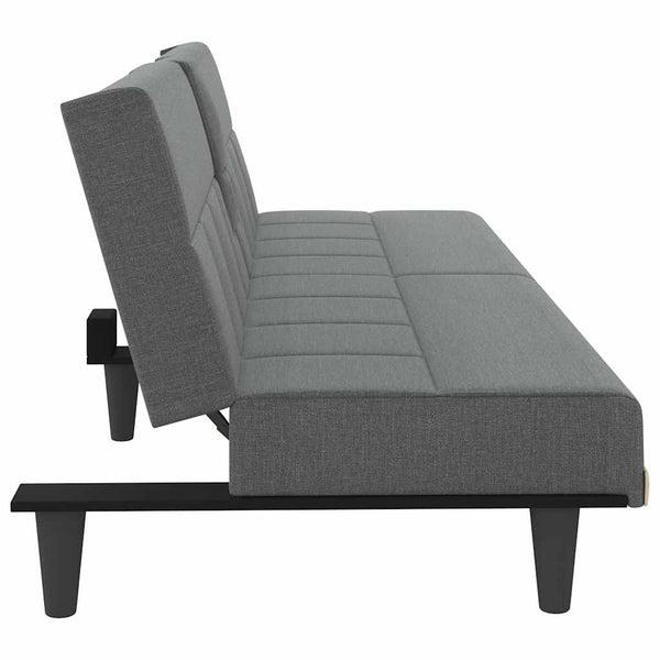 Schlafsofa Dunkelgrau mit Getränkehaltern