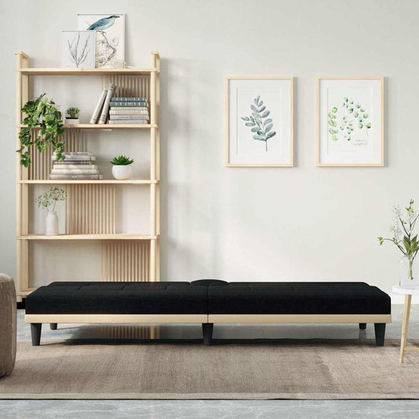Schlafsofa Schwarz mit Getränkehaltern
