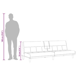 Schlafsofa Schwarz mit Getränkehaltern