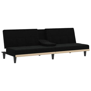 Schlafsofa Schwarz mit Getränkehaltern