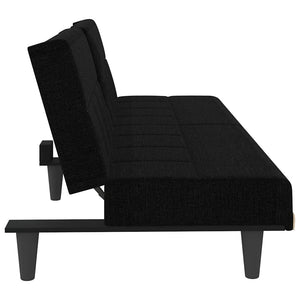 Schlafsofa Schwarz mit Getränkehaltern