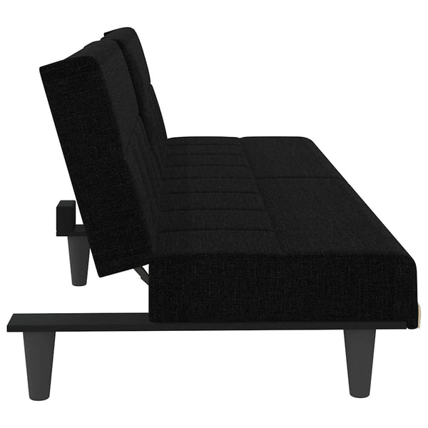 Schlafsofa Schwarz mit Getränkehaltern