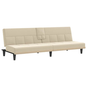 Schlafsofa Creme mit Getränkehaltern