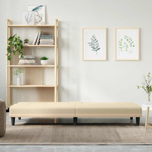 Schlafsofa Creme mit Getränkehaltern
