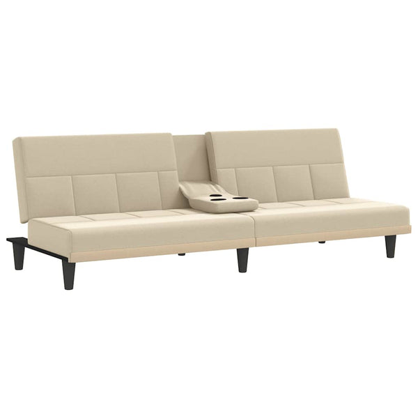 Schlafsofa Creme mit Getränkehaltern