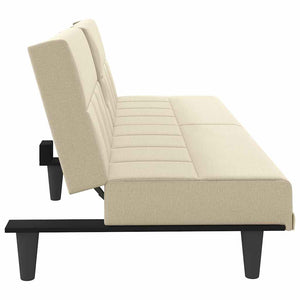 Schlafsofa Creme mit Getränkehaltern