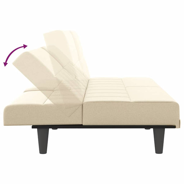 Schlafsofa Creme mit Getränkehaltern