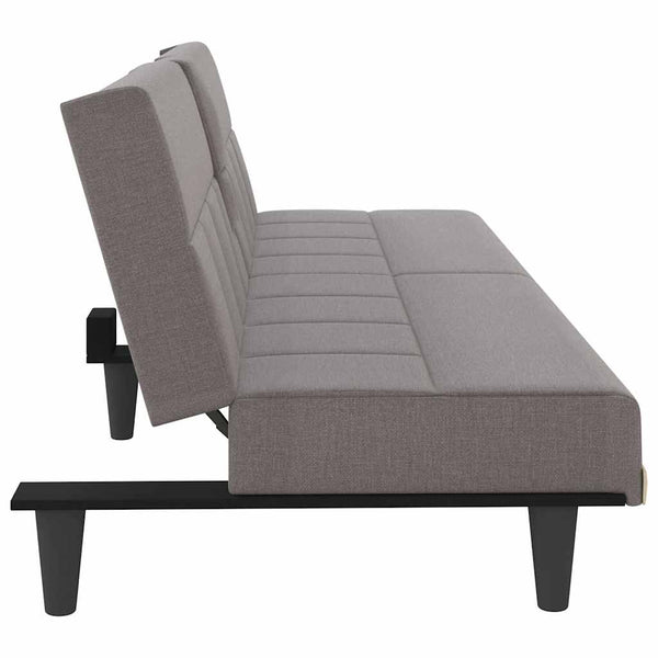 Schlafsofa Taupe mit Getränkehaltern