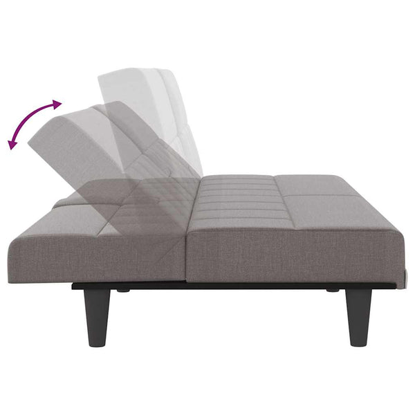 Schlafsofa Taupe mit Getränkehaltern