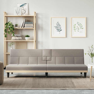 Schlafsofa Taupe mit Getränkehaltern
