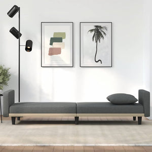 Schlafsofa Dunkelgrau Stoff mit Kissen