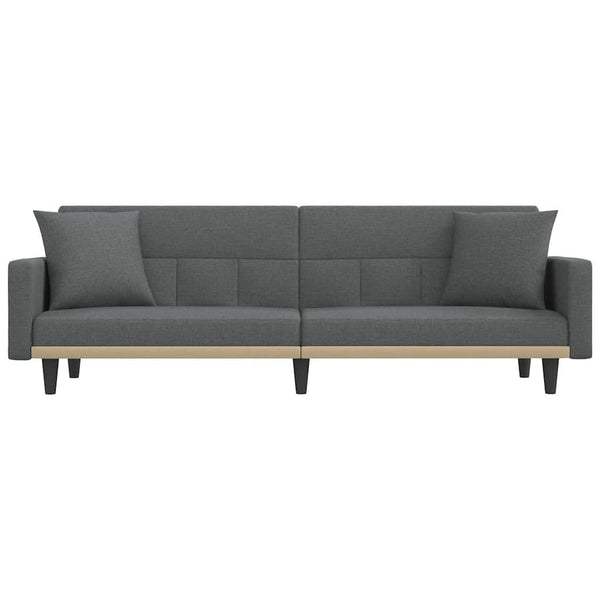 Schlafsofa Dunkelgrau Stoff mit Kissen