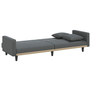 Schlafsofa Dunkelgrau Stoff mit Kissen