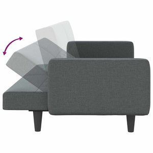 Schlafsofa Dunkelgrau Stoff mit Kissen