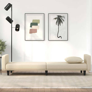 vidaXL Canapé-lit avec coussins Crème Tissu