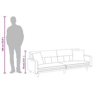 Hellgelbes Schlafsofa mit Kissen