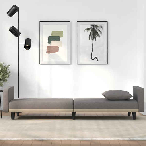 Schlafsofa Taupe Stoff mit Kissen