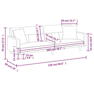 Schlafsofa Taupe Stoff mit Kissen