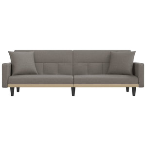 Schlafsofa Taupe Stoff mit Kissen