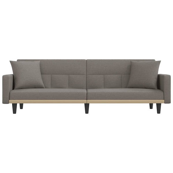Schlafsofa Taupe Stoff mit Kissen