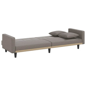 Schlafsofa Taupe Stoff mit Kissen