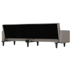 Schlafsofa Taupe Stoff mit Kissen
