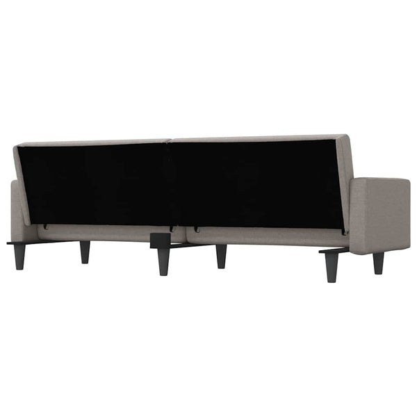 Schlafsofa Taupe Stoff mit Kissen