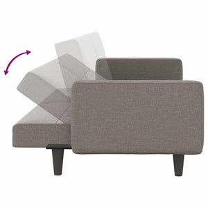Schlafsofa Taupe Stoff mit Kissen