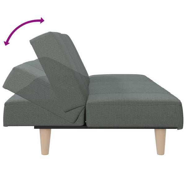 vidaXL Canapé-lit gris foncé en tissu