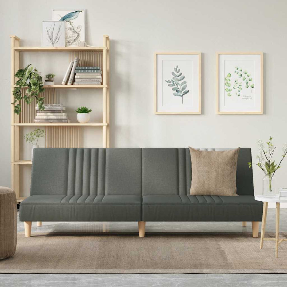 vidaXL Canapé-lit gris foncé en tissu
