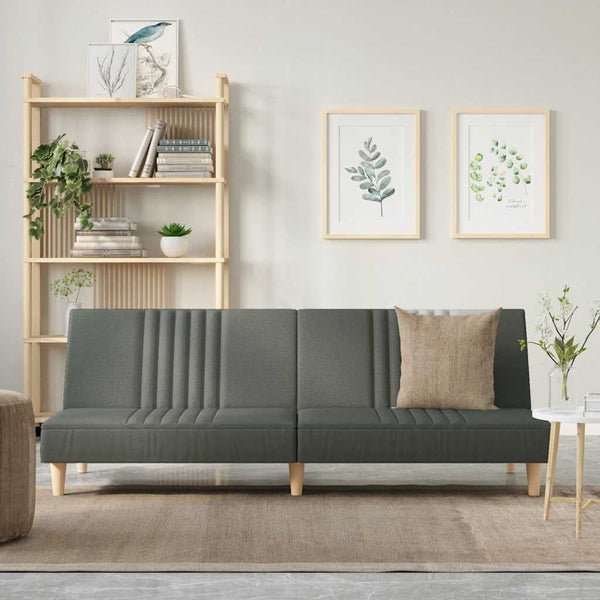 vidaXL Canapé-lit gris foncé en tissu