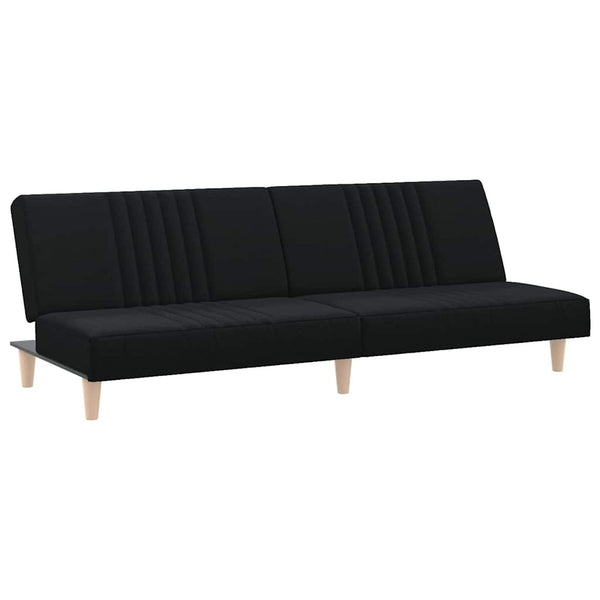 vidaXL Canapé-lit Noir Tissu