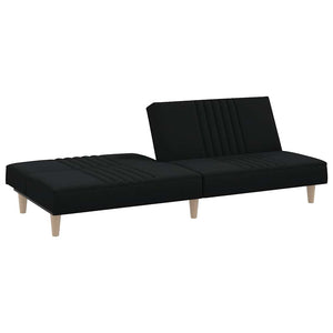 vidaXL Canapé-lit Noir Tissu