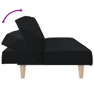 vidaXL Canapé-lit Noir Tissu