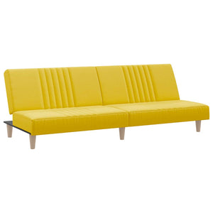 Hellgelbes Stoff-Schlafsofa