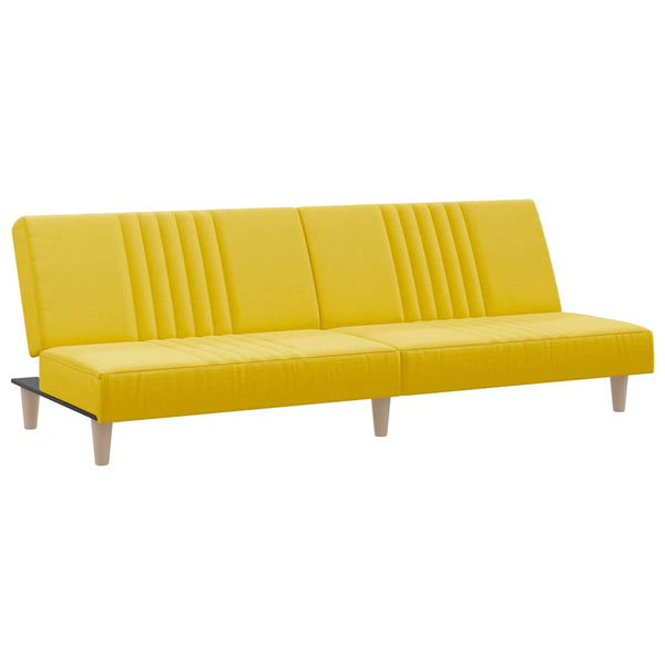 Hellgelbes Stoff-Schlafsofa