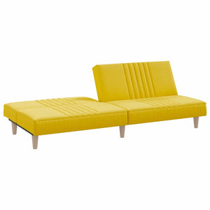 Hellgelbes Stoff-Schlafsofa
