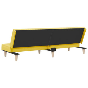 Hellgelbes Stoff-Schlafsofa