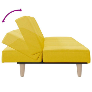 Hellgelbes Stoff-Schlafsofa
