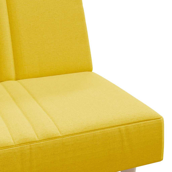Hellgelbes Stoff-Schlafsofa