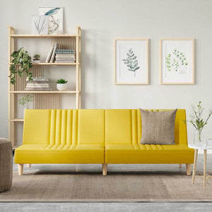 Hellgelbes Stoff-Schlafsofa