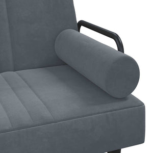 Dunkelgraues Samt Schlafsofa mit Armlehnen
