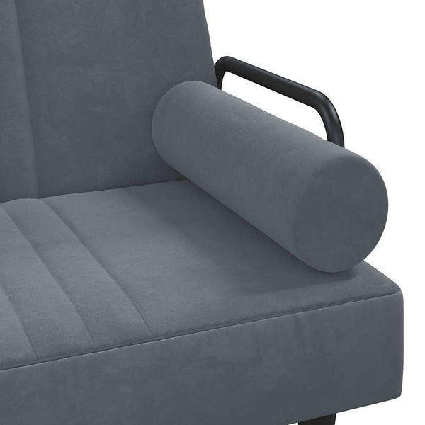 Dunkelgraues Samt Schlafsofa mit Armlehnen