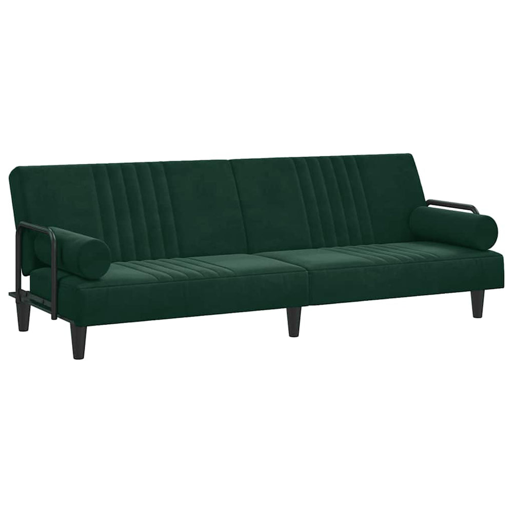 Dunkelgrünes Samt Schlafsofa mit Armlehnen