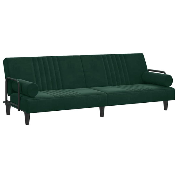 Dunkelgrünes Samt Schlafsofa mit Armlehnen