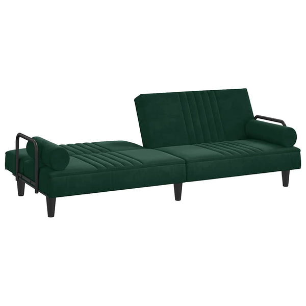 Dunkelgrünes Samt Schlafsofa mit Armlehnen