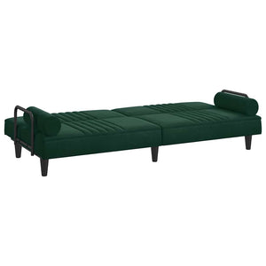 Dunkelgrünes Samt Schlafsofa mit Armlehnen