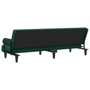 Dunkelgrünes Samt Schlafsofa mit Armlehnen